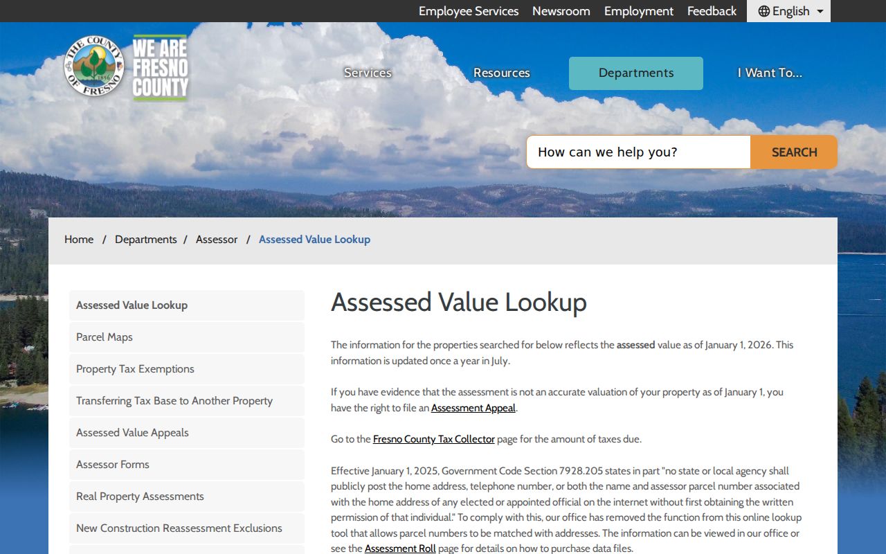 Reedley residents directory property value lookup reference