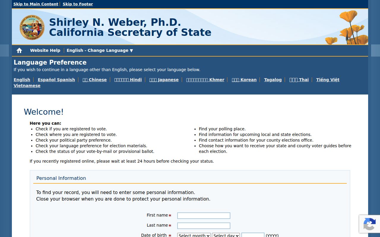Reedley residents directory voter status reference