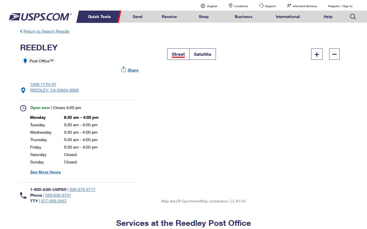 Reedley postal directory Reedley Post Office reference